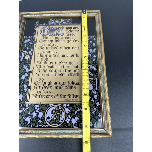 Antique Celtic 1922 WELCOME GUEST Poem Art Nouveau Framed Artist JP Mc Evoy - Picture 8 of 9